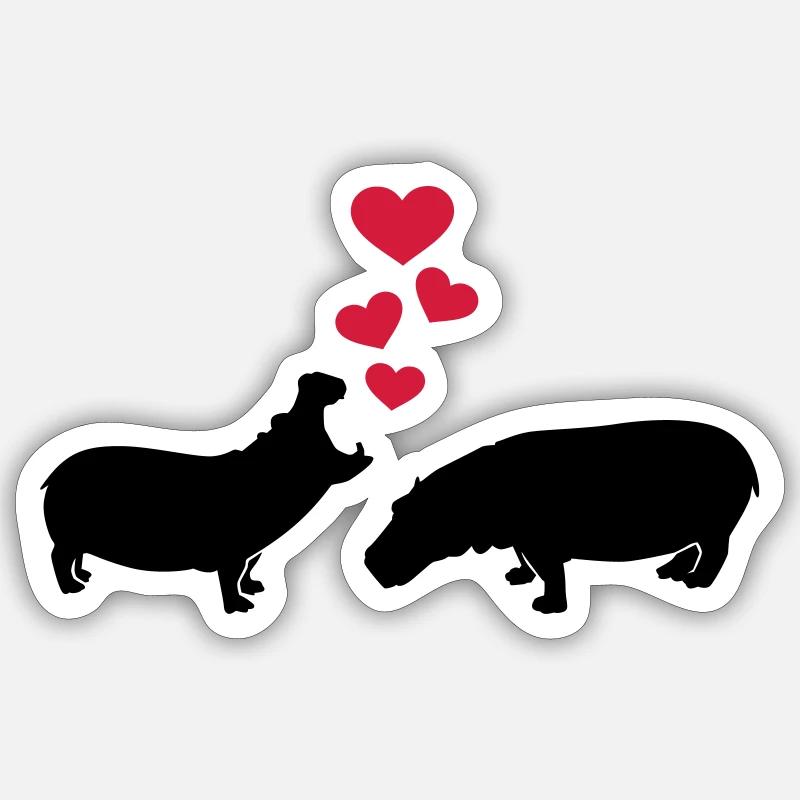 Hippos Sticker size S (10 x 10 cm)