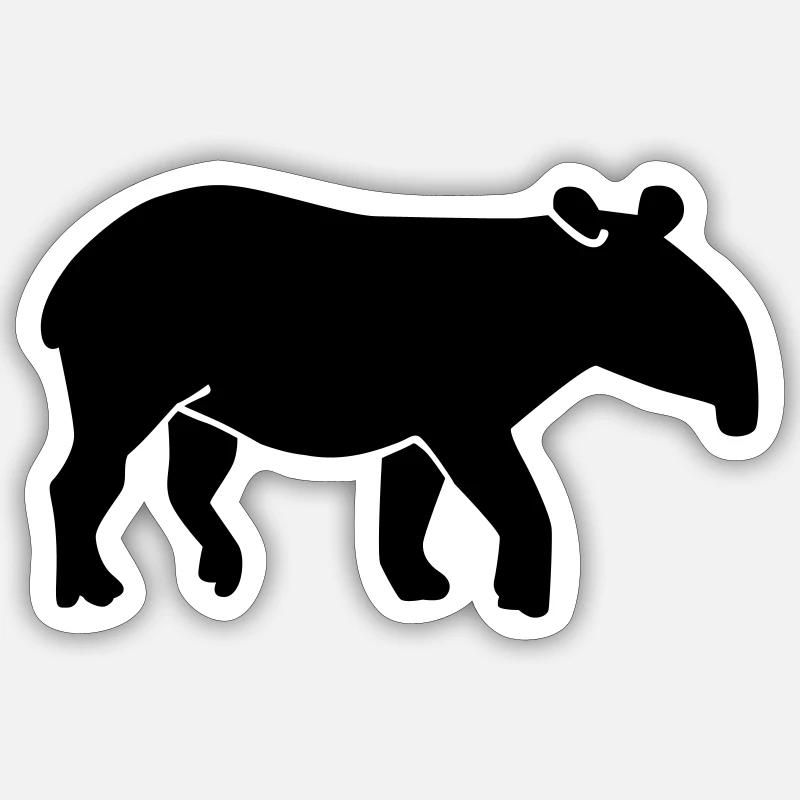 Tapir - Sticker Größe S (10 x 10 cm) - Mattweiß