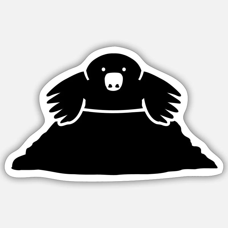Maulwurf - Sticker Größe S (10 x 10 cm) - Mattweiß