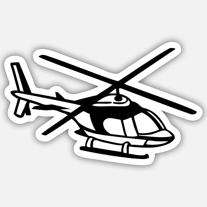helicopter - Sticker size S (10 x 10 cm) - white matte