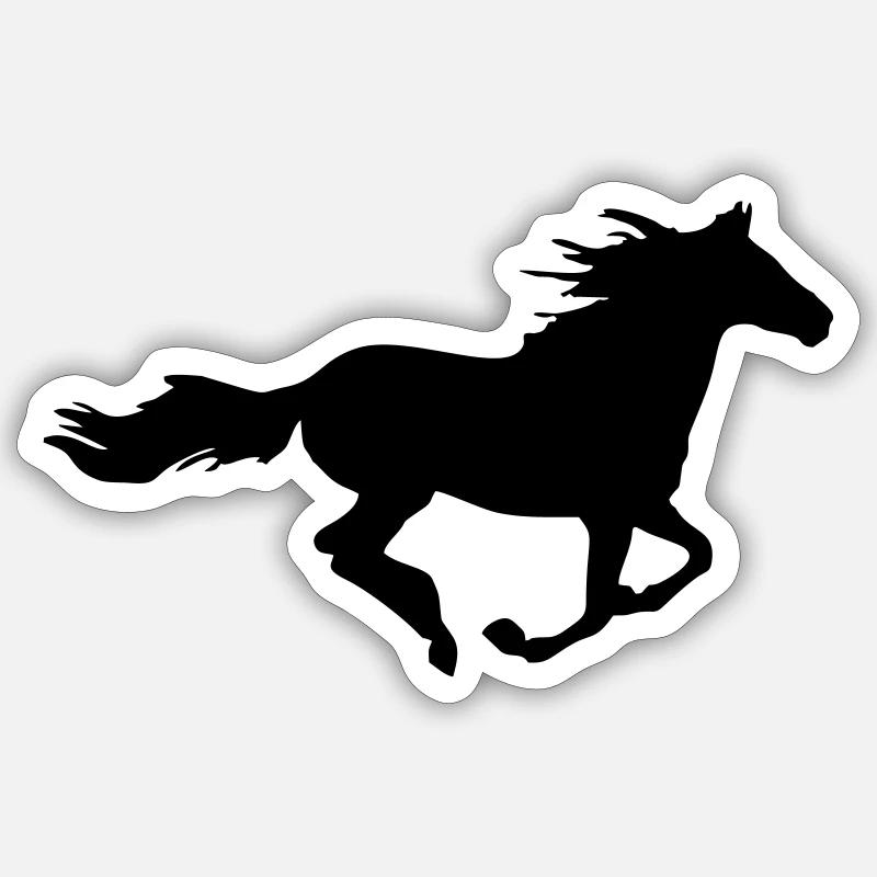 Wildpferd - Sticker Größe S (10 x 10 cm) - Mattweiß