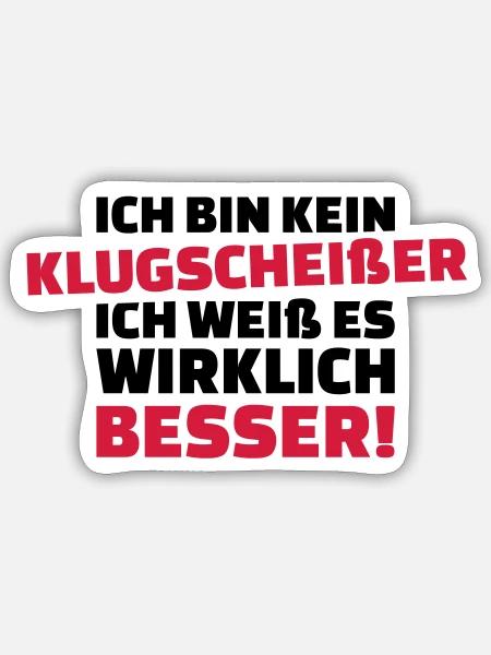 Klugscheißer - Sticker Größe S (10 x 10 cm) - Mattweiß