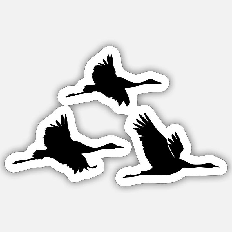 Cranes - Sticker size S (10 x 10 cm) - white matte