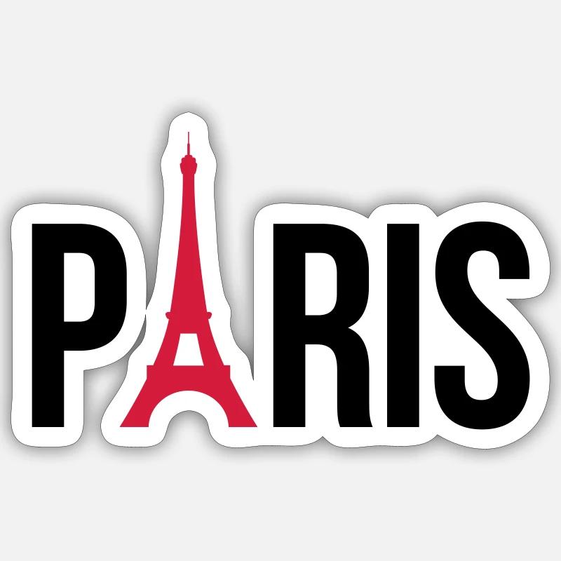 I love Paris, Paris mit Eifelturm - Sticker size S (10 x 10 cm) - white matte