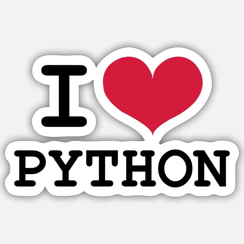 I Love Python [Developer / Geek] Sticker size S (10 x 10 cm)
