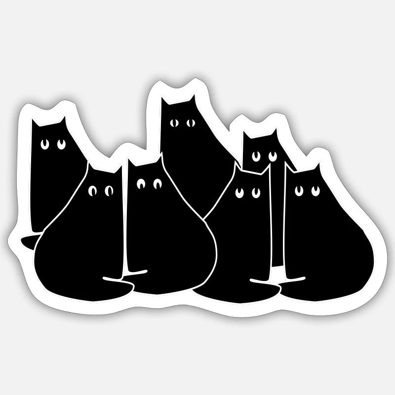 Katzen - Sticker Größe S (10 x 10 cm) - Mattweiß