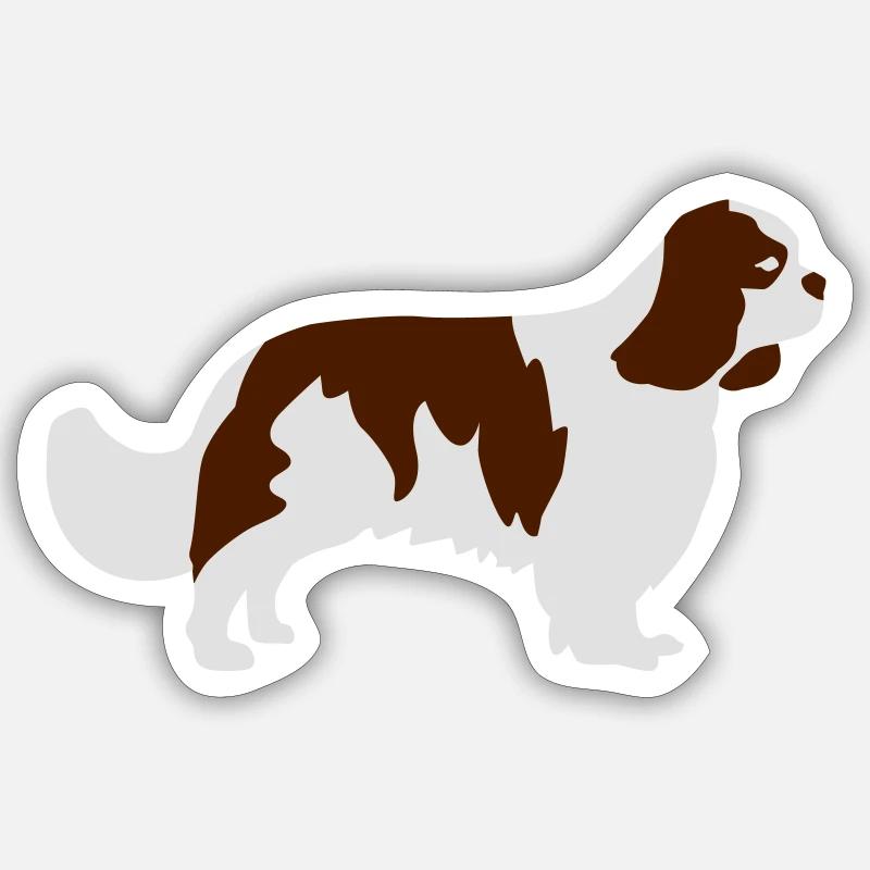 Cavalier King Charles Spaniel - Sticker Größe S (10 x 10 cm) - Mattweiß