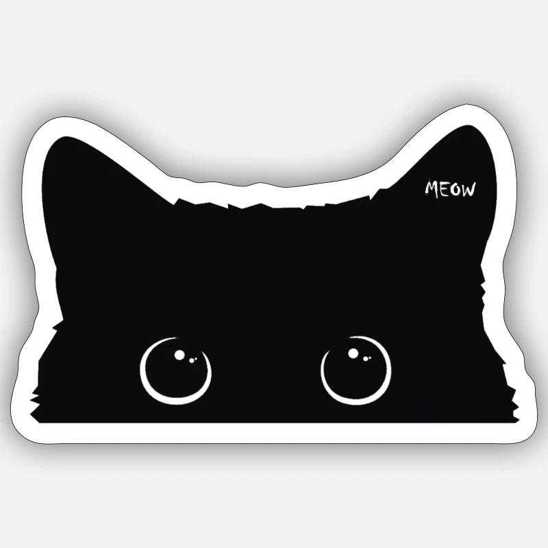 Chat noir Sticker taille S (10 x 10 cm)