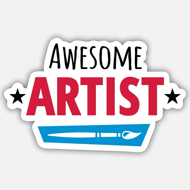 Artiste - Sticker taille S (10 x 10 cm) - blanc mat