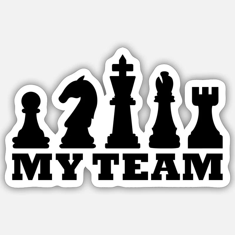 My Team (chess) - Sticker size S (10 x 10 cm) - white matte