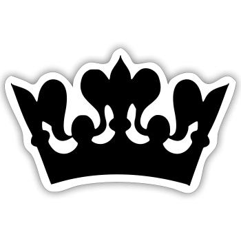 Bild einer Kronenzeichnung # - Sticker Größe S (10 x 10 cm) - Mattweiß - Vorne