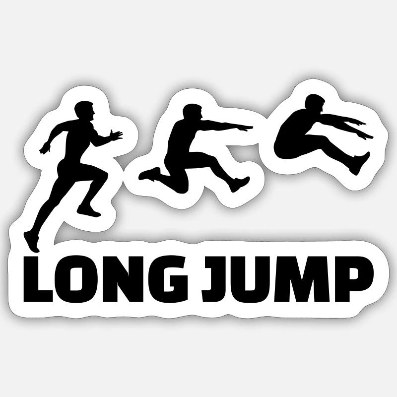 Long Jump - Sticker size S (10 x 10 cm) - white matte
