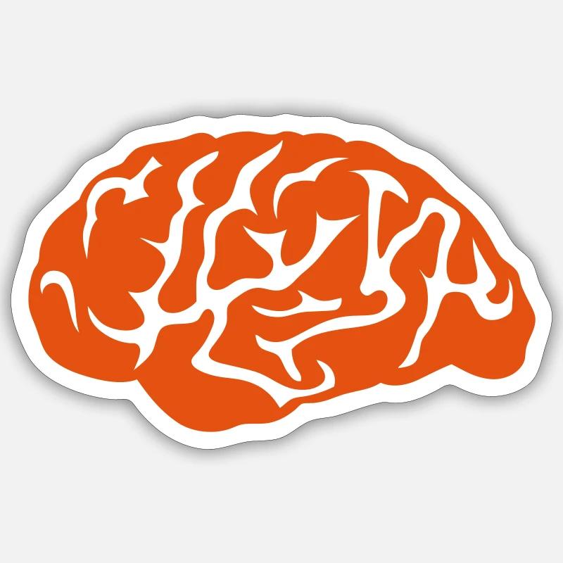 brain brain - Sticker size S (10 x 10 cm) - white matte