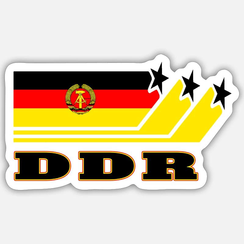 GDR Flags Design / Gift - Sticker size S (10 x 10 cm) - white matte