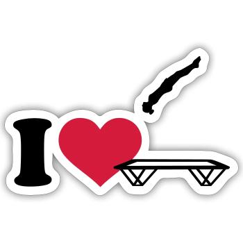Trampolin - Sticker Größe S (10 x 10 cm) - Mattweiß - Vorne