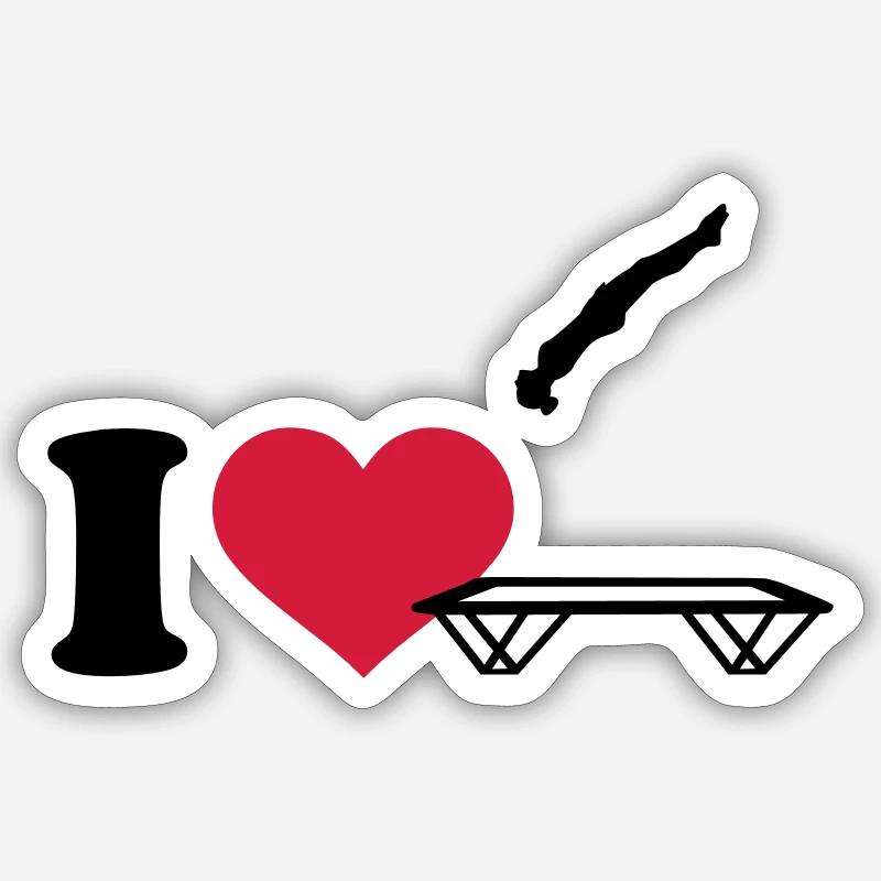 Trampolin - Sticker Größe S (10 x 10 cm) - Mattweiß