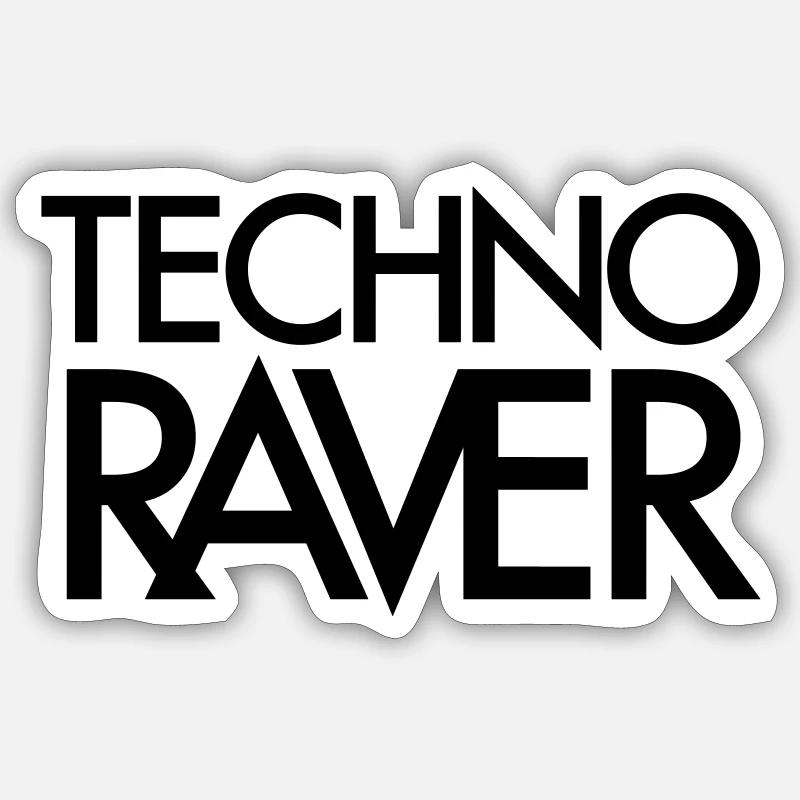 Cadeau pour Techno Raver - Sticker taille S (10 x 10 cm) - blanc mat
