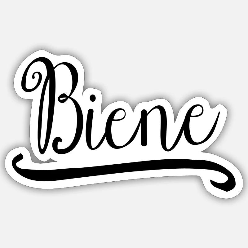 biene_1 - Sticker Größe S (10 x 10 cm) - Mattweiß