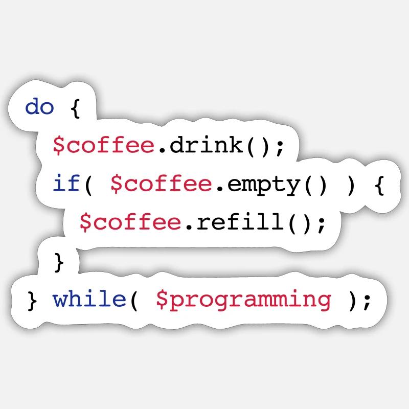 Code de programmation de recharge de café v2 Sticker taille S (10 x 10 cm)