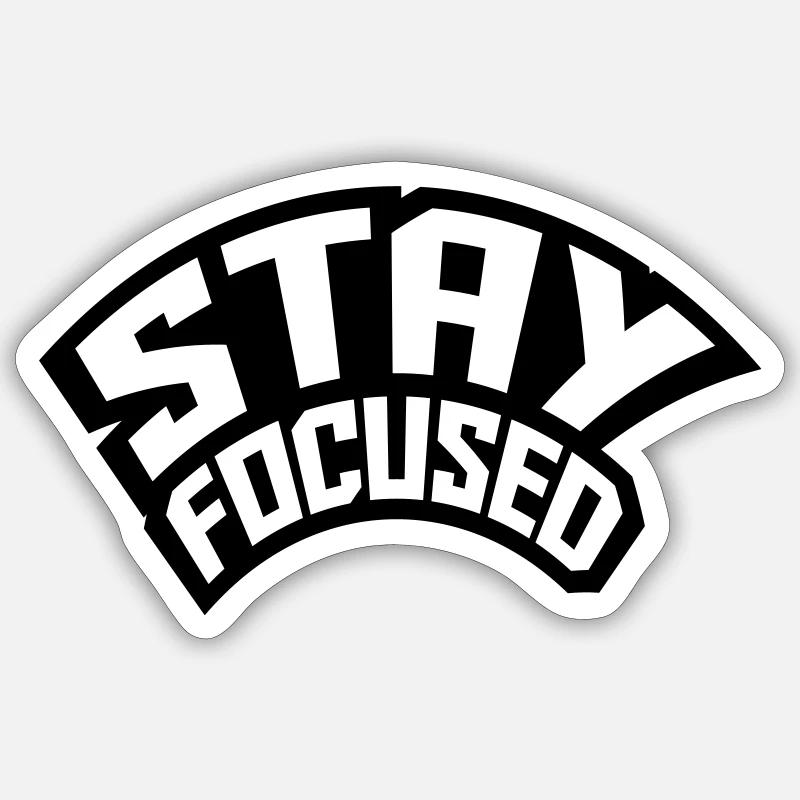 Restez concentré penché cool logo design logo Sticker taille S (10 x 10 cm)