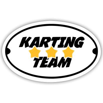 Go-Kart / Karting / Kart / Fahrer - Sticker Größe S (10 x 10 cm) - Mattweiß - Vorne