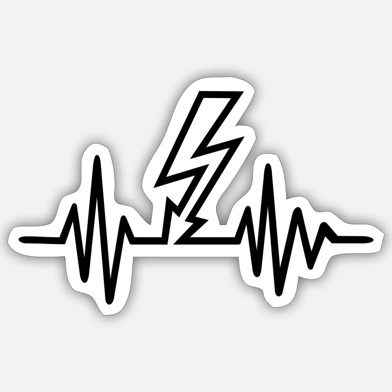Elektriker - Sticker Größe S (10 x 10 cm) - Mattweiß
