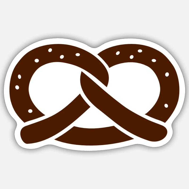 Bretzel - Sticker taille S (10 x 10 cm) - blanc mat