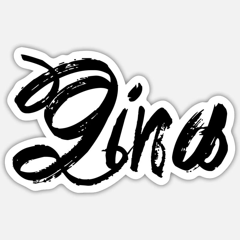 Gina - Sticker Größe S (10 x 10 cm) - Mattweiß