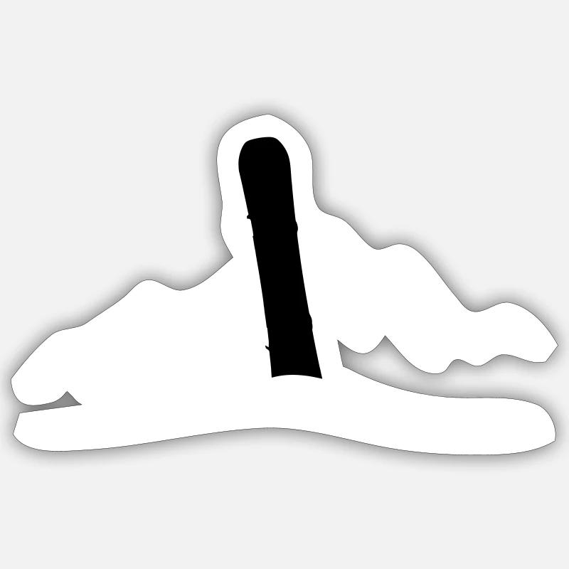 Snowboard and mountains - Sticker size S (10 x 10 cm) - white matte