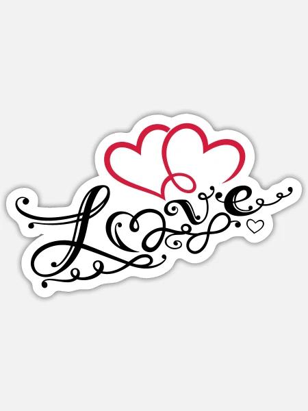 Herzen mit Schrift und Unendlichkeitsschleife - Sticker Größe S (10 x 10 cm) - Mattweiß
