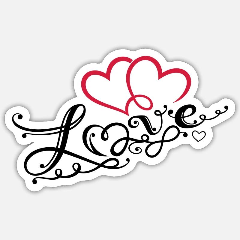 Coeurs avec la boucle de l'infini - Sticker taille S (10 x 10 cm) - blanc mat