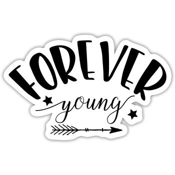 forever_young - Sticker Größe S (10 x 10 cm) - Mattweiß - Vorne