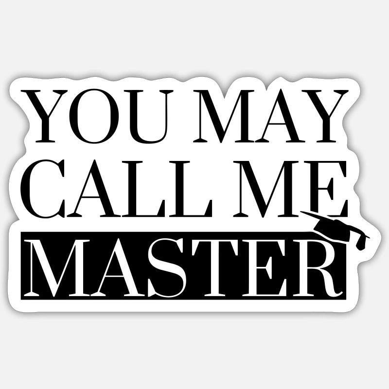 Master master cadeau - Sticker taille S (10 x 10 cm) - blanc mat