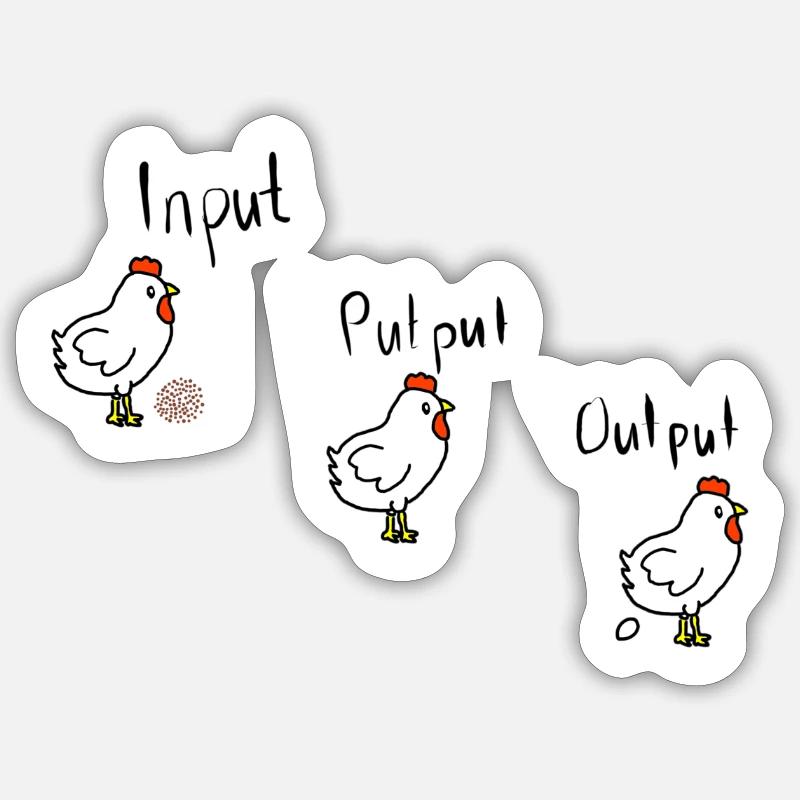 Input Putput Output - Sticker Größe S (10 x 10 cm) - Mattweiß