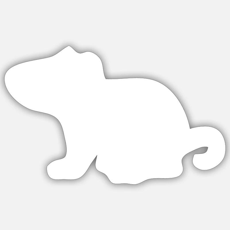 Maus - Sticker Größe S (10 x 10 cm) - Mattweiß