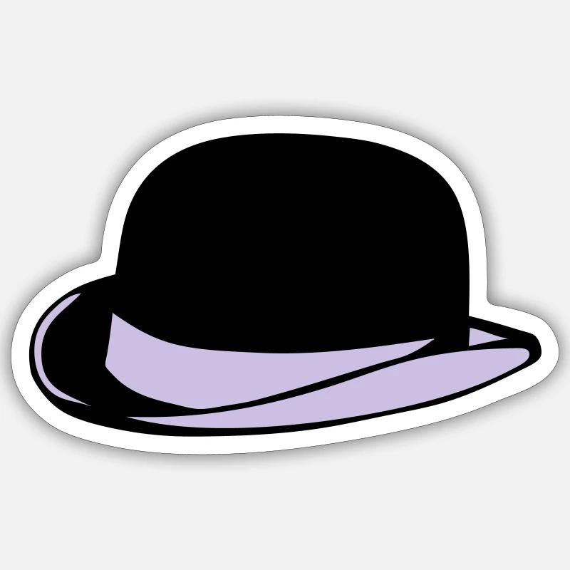 bowler hat 2 - Sticker size S (10 x 10 cm) - white matte