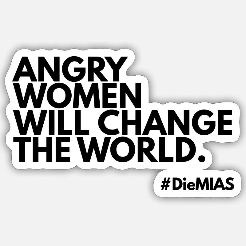 Angry Women - Sticker taille S (10 x 10 cm) - blanc mat