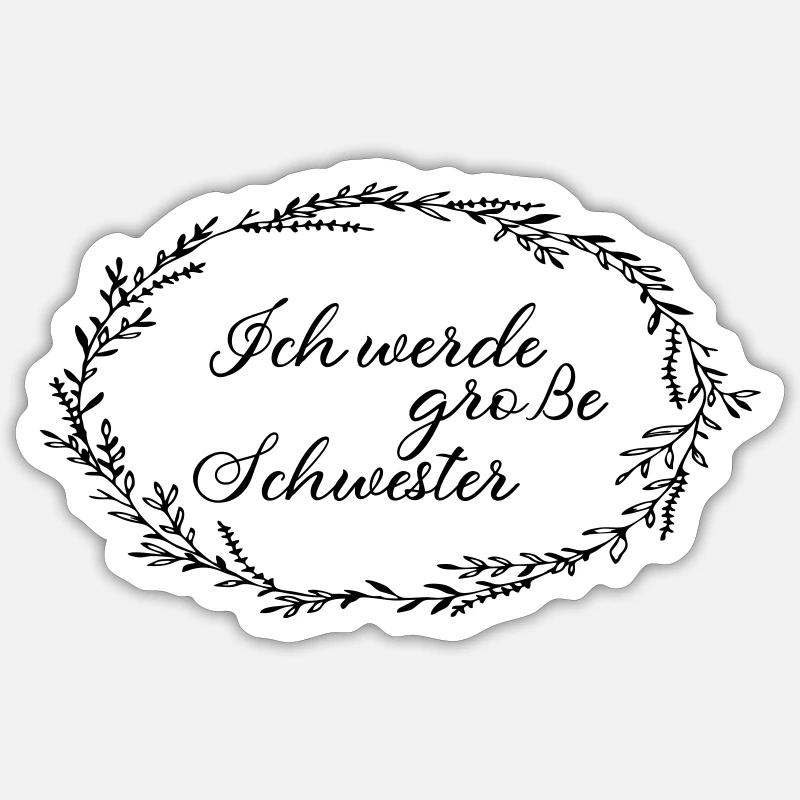 Ich werde grosse Schwester Sticker Größe S (10 x 10 cm)