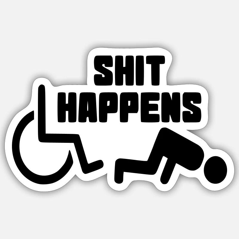 Manchmal hat man auch Pech mit dem Rollstuhl # Sticker Größe S (10 x 10 cm)