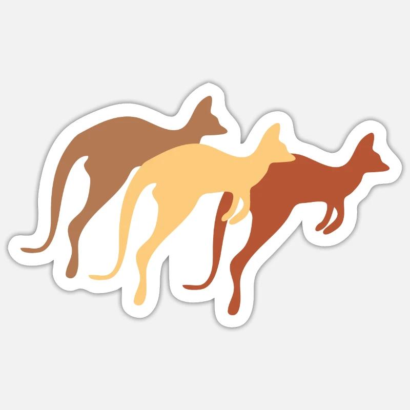 kangaroo - Sticker size S (10 x 10 cm) - white matte