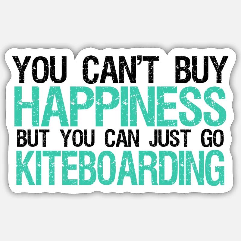 Kiting makes you happy - Sticker size S (10 x 10 cm) - white matte