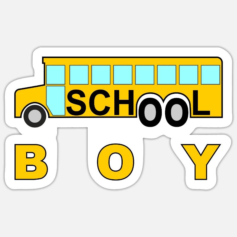 schule school boy schule schulbus #schule %schule Sticker Größe S (10 x 10 cm)
