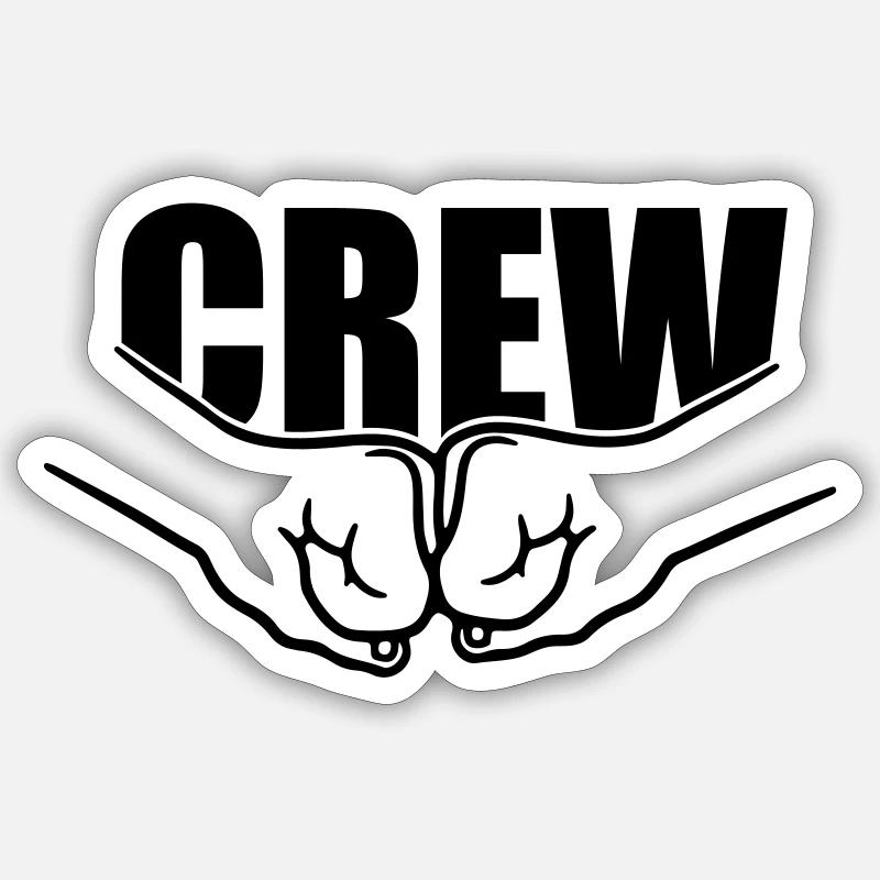 Équipe d'équipage de punch - Sticker taille S (10 x 10 cm) - blanc mat