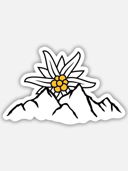 Sun mountain flower Edelweiss - Sticker size S (10 x 10 cm) - white matte