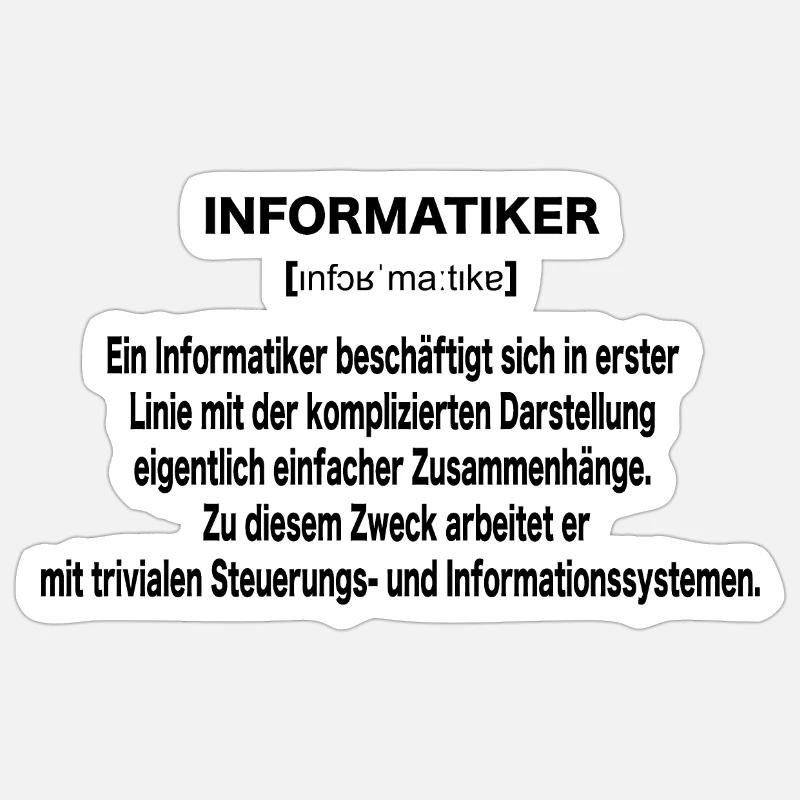 Informatiker Wörterbucheintrag Sticker Größe S (10 x 10 cm)