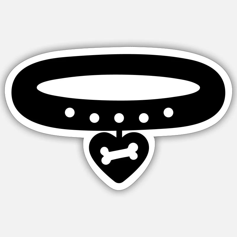 collar - Sticker size S (10 x 10 cm) - white matte