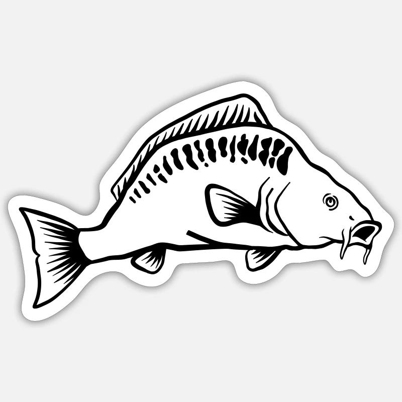 carp - Sticker size S (10 x 10 cm) - white matte