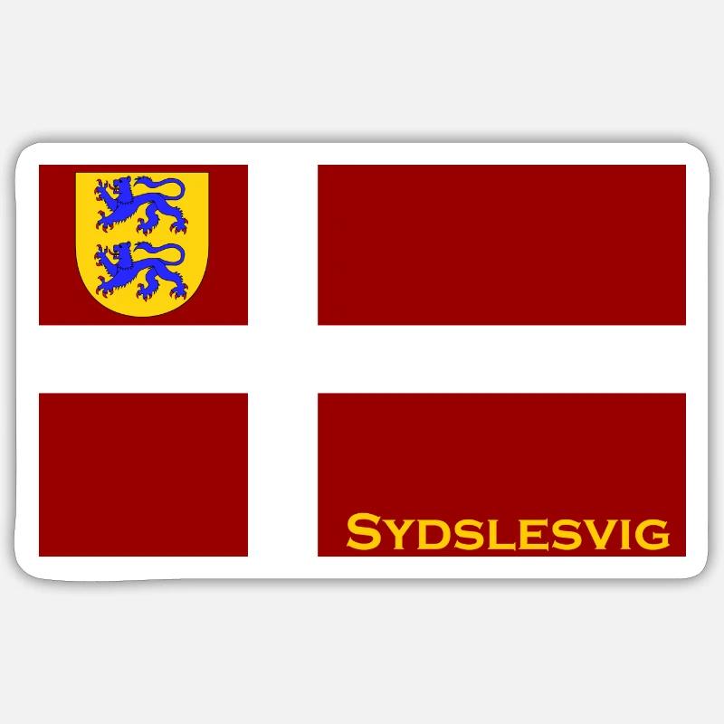 Sydslesvig Dannebrog - Sticker taille S (10 x 10 cm) - blanc mat