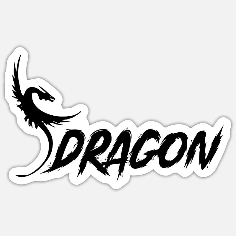 Dragon - Drache - Sticker size S (10 x 10 cm) - white matte