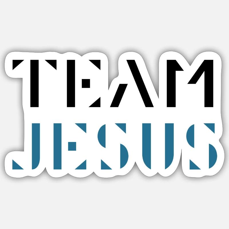 Team Jesus - Sticker taille S (10 x 10 cm) - blanc mat
